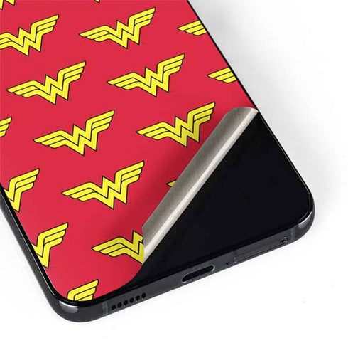 DC Comics Wonder Woman Logo Pattern Galaxy S22 Plus Skin
